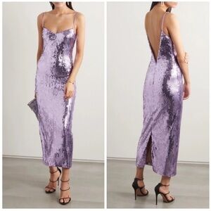 Galvan London Berlin Mirrored Sequin Bustier Midi Dress NWT